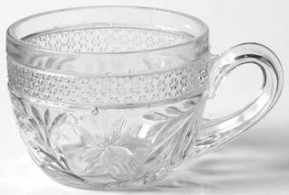 Indiana Glass Rosepoint Band Punch Cup   Pressed Glass, Diamond/Floral Band