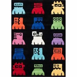 Nuloom Handmade Kids Robots Black Wool Rug (36 X 56) (MultiPrimary Material: WoolPile Height: 0.50 inchesStyle: ContemporaryPattern: KidsTip: We recommend the use of a non skid pad to keep the rug in place on smooth surfaces.All rug sizes are approximate.