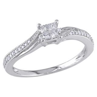 Tevolio 0.2 CT.T.W. Princess Cut Diamond Ring in 10K White Gold (GH I2:I3) size