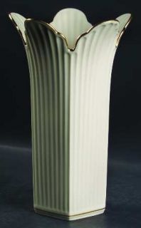 Lenox China Meridian Collection 11 Vase, Fine China Dinnerware   Cream Ribbed G