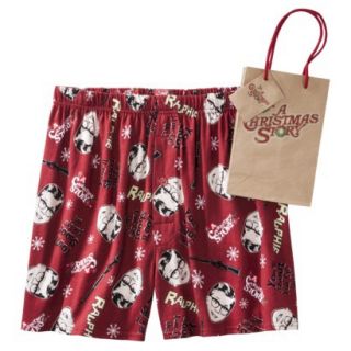 Mens Christmas Story Boxers with Free Gift Bag   Red XL