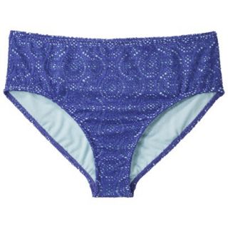 Womens Plus Size Crochet Hipster Swim Bottom   Cobalt Blue 18W