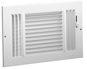 Hart Cooley 683 14x4 W HVAC Register, 14 W x 4 H, ThreeWay Steel for Sidewall/Ceiling White (043874)
