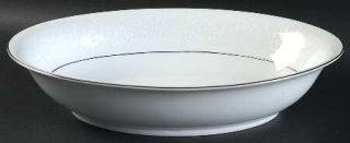 Style House Shannon 10 Oval Vegetable Bowl, Fine China Dinnerware   White Flora
