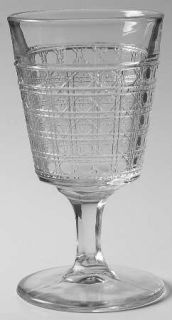 McKee Cane Clear Water Goblet   Pressed Glass,Cane  Design,Clear