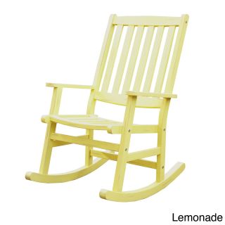 Bali Hai Outdoor Rocking Chair (Eucalyptus, White, Lemonade, Black, or LimeadeMaterials: Shorea woodFinish: Eucalyptus, White, Lemonade, Black, or Limeade Dimensions: 38.5 inches high x 30.5 inches wide x 25.75 inches deepModel: 5660 58Assembly required.T