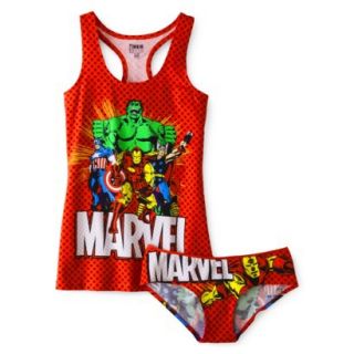 Juniors Marvel Comics Tank and Panty Set   Red XS