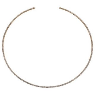 Choker Necklace with Rhinestones   Rose Gold
