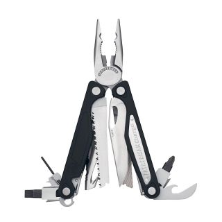 Leatherman Charge Alx Black Multi tool (BlackQuick release lanyard ring Removable pocket clip 100 percent Stainless steel 6061 T6 hard anodized aluminum handle scales Stainless steel body All locking blades and tools Leather or nylon sheath Dimensions 3.