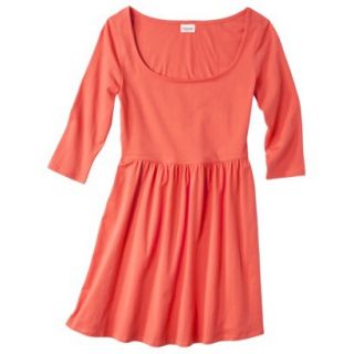Mossimo Supply Co. Juniors 3/4 Sleeve Fit & Flare Dress   Cabana Orange S(3 5)