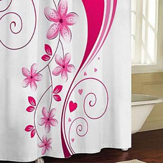 Shower Curtain Modern Flower Thick Fabric Water resistant W71 x L79