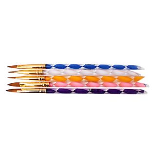 5PCS Nail Art Painting Acrylic Pen Brush Kits