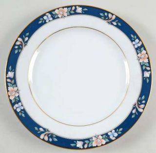 Noritake Prescott Salad Plate, Fine China Dinnerware   Commander, Blue Band W/ F
