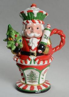 Spode Christmas Tree Green Trim Figurine Teapot & Lid, Fine China Dinnerware   N