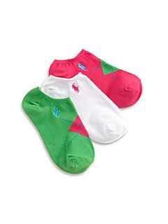 Ralph Lauren Infants, Toddlers & Girls Argyle Ankle Socks/3 Pack   Assorted