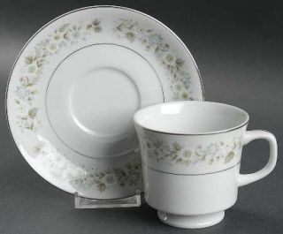 Imperial (Japan) Wild Flower Footed Cup & Saucer Set, Fine China Dinnerware   Gr