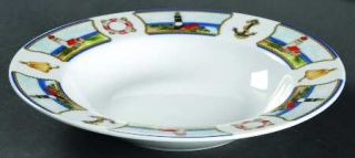 American Atelier AnchorS Away Soup/Cereal Bowl, Fine China Dinnerware   Lightho