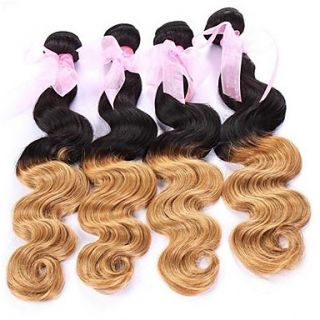 Mixed Lengths 14 16 18 Inch Ombre color #1#27 Brazilian Body Wave Weft 100% Virgin Remy Human Hair Extensions