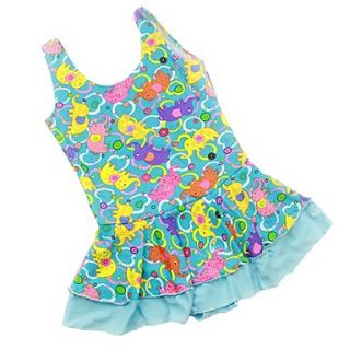 Girls Cute Calf Elephant Print Baby Swimwear
