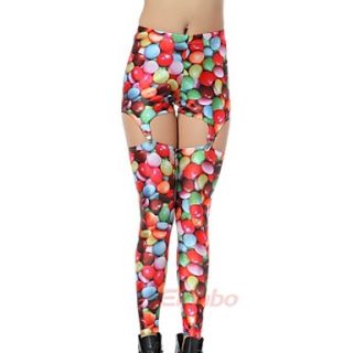 Elonbo The Colorful Candy Style Digital Painting Tight Women Clip Leggings