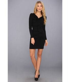 Nicole Miller Jersey Cowl Neck Dress Womens Dress (Black)