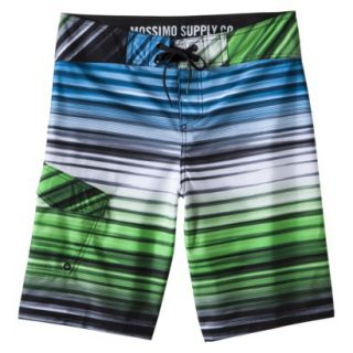 Mossimo Supply Co. Mens 11 Green and Blue Stripe Boardshort   36