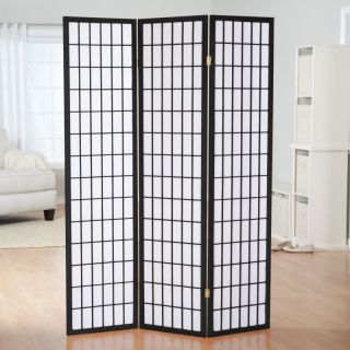 Hayneedle Simora Black Shoji 3 Panel Room Divider   85061