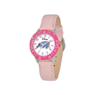 Disney Eeyore Kids Time Teacher Pink Leather Strap Watch, Girls