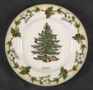 Spode Christmas Tree Green Trim 2003 Collector Plate, Fine China Dinnerware   Ne