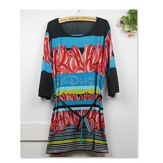 Womens Round Collar Feather Flower Hot Drilling Dress