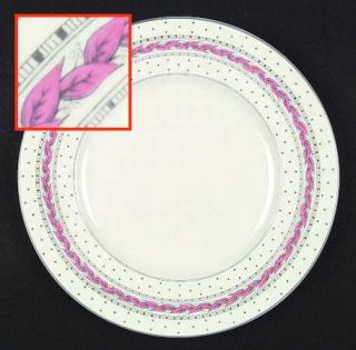 Royal Worcester Alpine Pink Dinner Plate, Fine China Dinnerware   Pink Leaves, G