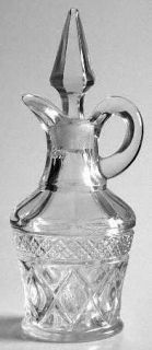 Imperial Glass Ohio Cape Cod Clear (#1602 + #160) Handled Cruet W/Stopper   Clea