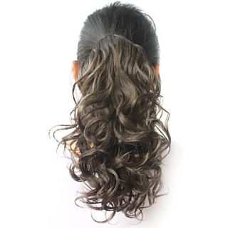 High Quality Synthetic 13.77 Natural Curly Dark Gray Ponytail