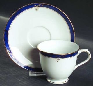 Nikko Sapphire Footed Cup & Saucer Set, Fine China Dinnerware   Fine China,Blue