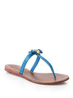 Tory Burch Leighanne Patent Saffiano Leather Bow Sandals