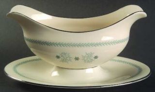 Lenox China Charmaine Gravy Boat with Attached Underplate, Fine China Dinnerware