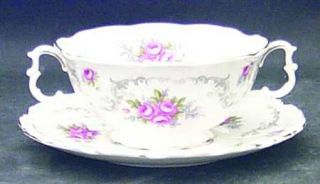 Royal Albert Tranquility Footed Cream Soup Bowl & Saucer Set, Fine China Dinnerw