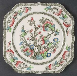 Johnson Brothers Indian Tree (Green Key, Cream) Square Salad Plate, Fine China D