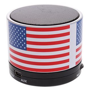 S10 The USA Flag Mini Bluetooth Speaker with TF Port for Phone/Laptop/Tablet PC