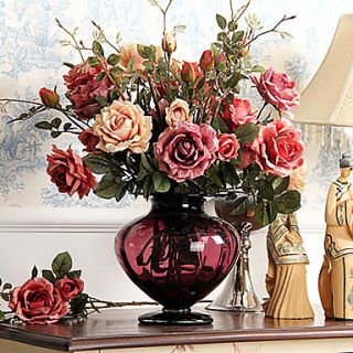 18H Artistic Rose In Glass Vase