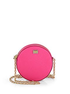 Dolce & Gabbana Round Leather Shoulder Mini Bag   Pink
