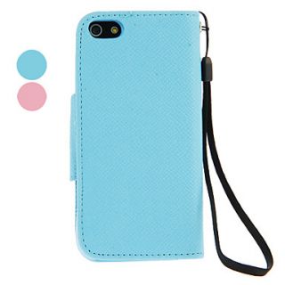 Pu Leather Texture Solid Color Full Body Case with Belt Buckle For iPhone 5