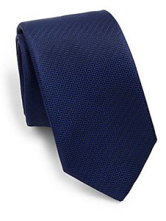 Eton of Sweden Textured Solid Tie   Blue