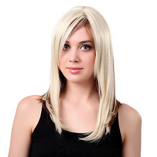 Capless Long High Quality Synthetic Mixed Color Straight Hair Wigs Side Bang