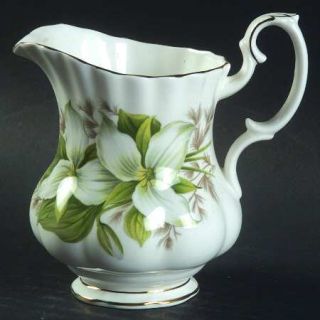 Royal Albert Trillium Mini Creamer, Fine China Dinnerware   White Flowers,Green