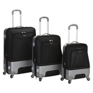 Rockland Rome 3 pc. Hybrid ABS Luggage Set   Black