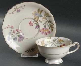 Royal York (Germany) Figaro Footed Cup & Saucer Set, Fine China Dinnerware   Pin