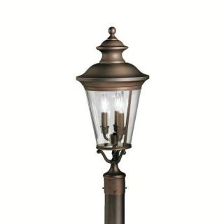 Kichler 9547OZ Outdoor Light, Classic (Formal Traditional) Post Mount 3 Light Fixture Olde Bronze