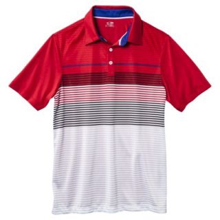 C9 by Champion Mens Advanced Striped Golf Polo Shirt   Red M