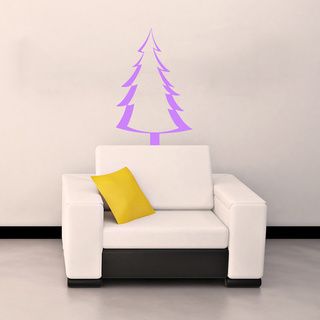 Fir Tree Wall Vinyl Decal Art Design Murals Interior Decor Sticker (Glossy purpleEasy to applyDimensions: 25 inches wide x 35 inches long )